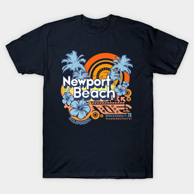 Newport Beach California Grunge T-Shirt by Styleuniversal